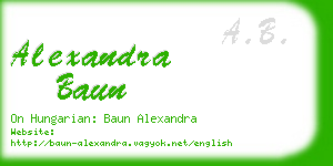 alexandra baun business card